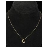 14KT Italian Gold Heart Pendant Necklace