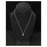 Sterling Silver Pendant Necklace with CZ Stone