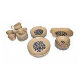 Pfaltzgraff Blue Folk Art Stoneware Dinnerware Set