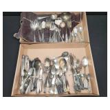Large Assorted Silverplated Flatware Lot