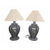 Black Table Lamps with Fabric Shades