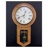 Waterbury Regulator Wall Clock Oak Case