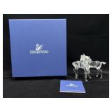 Swarovski Crystal Foals Figurine With Box And