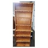 Wooden Bookshelf with Scalloped Shelf Edges