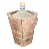 Baker & Adamson Glass Jug With Wooden Crate