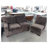 Brown Fabric Sectional Sofa