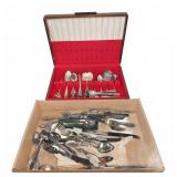 Silver Plate Flatware Assortment with Case
