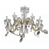 Crystal and Brass Eight-Arm Chandelier