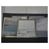 5 Framed Abstract Coastal Prints