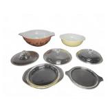 Pyrex Mixing Bowls Lot With Glass Lids