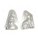 2 Metal Easter Bunny Chocolate Molds