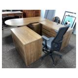 L-Shaped Desk Set With Storage And Office Chair