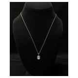 14K Gold Necklace With Cubic Zirconia Pendant
