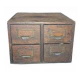 Wood Four-Drawer Index Card Cabinet