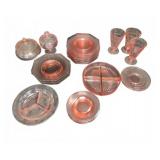 Pink Depression Glass Mixed Dinnerware Set