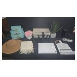 Home Decor: Storage Boxes, Bookends, Faux Plants