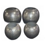 4 Metal Embossed Decorative Sphere Vases