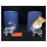 Swarovski Crystal Elephant Figurines Pair