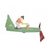 Wood Lumberjack Whirligig With Axe And Tree