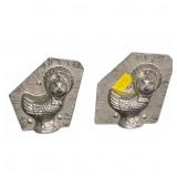Vintage Metal Chick Candy Mold Pair