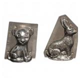 Vintage Dog and Rabbit Chocolate Molds Set