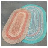 Oval Braided Area Rugs Multicolor Wool Blend