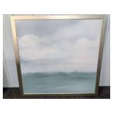 Framed Abstract Seascape Painting on Canvas