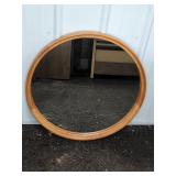 Round Wall Mirror With Wood Frame