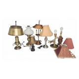 Lot Table Lamps Assorted Metals and Styles
