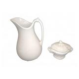White Ironstone Pitcher & Tureen