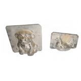 2 Metal Chocolate Molds: Dog And Chicken Figures