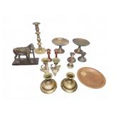 Brass Decor, Horse, Candlesticks, Trays