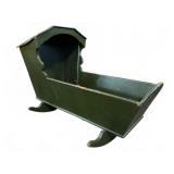 Green Painted Wooden Rocking Baby Cradle