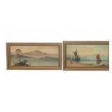 Pair Framed Seascape Prints H.G. White Buffalo NY