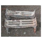 Pair Cast Iron Fireplace Log Holders Grates