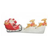 Santa Sleigh With Two Reindeer Blow Mold