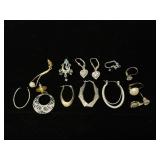 Silver and Costume Single Earrings Lot