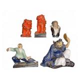 Group of Ceramic and Stone Asian Figurines
