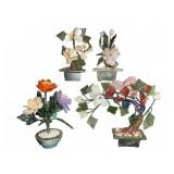 Chinese Glass & Stone Flower Arrangements