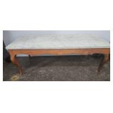 Rectangular Marble Top Wood Coffee Table