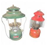 Coleman Lantern Pair Red and Green Metal