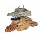 Baseball Gloves, Bag, Balls