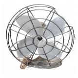 Vintage Electric Table Fan With Metal Blades