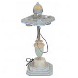 Art Deco Smoking Stand Lamp W Slag Type Glass Base
