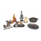 Decorative Metalware With Plates, Candles,