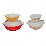 4 Vintage Pyrex Mixing Bowls Assorted Patterns