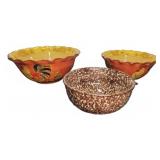 Orange Rooster Bowls & Los Angeles Potteries Bowl