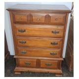 Wooden Chest of Drawers with Brass Hardware