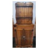 Wooden Two-Door Hutch Cabinet with Shelves