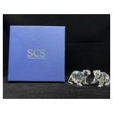 Swarovski Crystal Polar Bear Cubs with Box